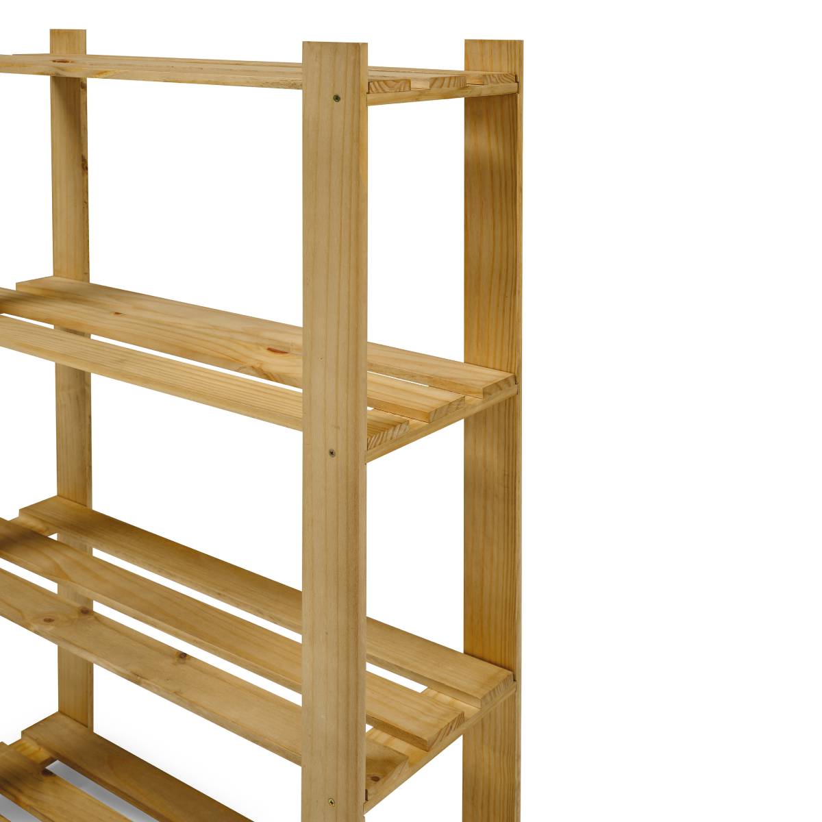 4 Shelf Slatted Organizer Antique Brown | Furniture Dash