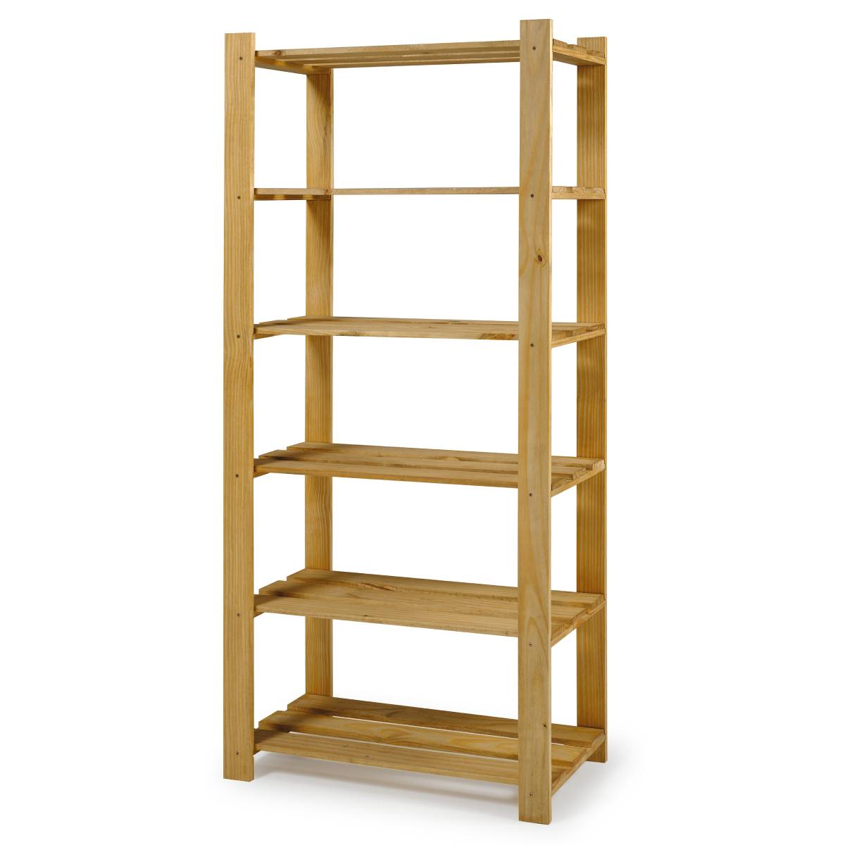 6 Shelf Slatted Organizer Antique Brown | Furniture Dash