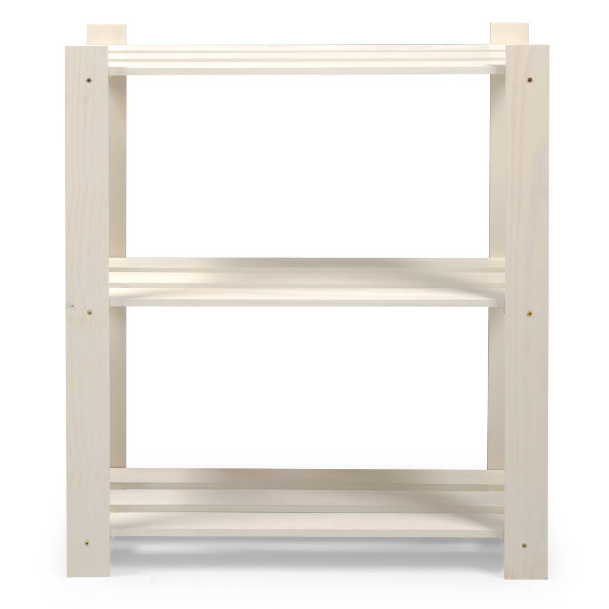 3 Shelf Slatted Storage Unit White | Furniture Dash