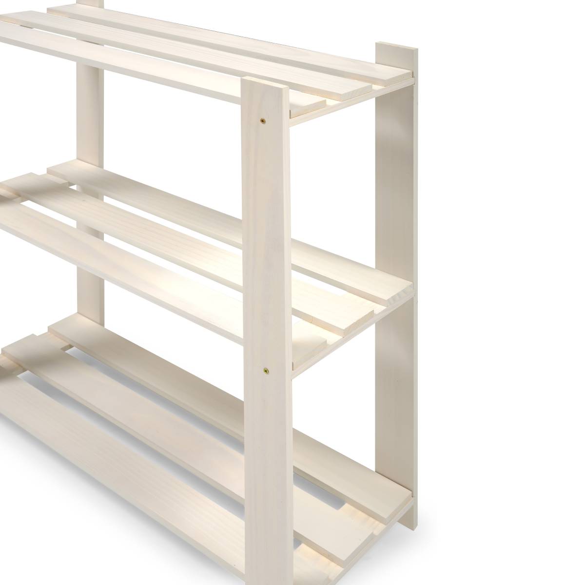 3 Shelf Slatted Storage Unit White | Furniture Dash