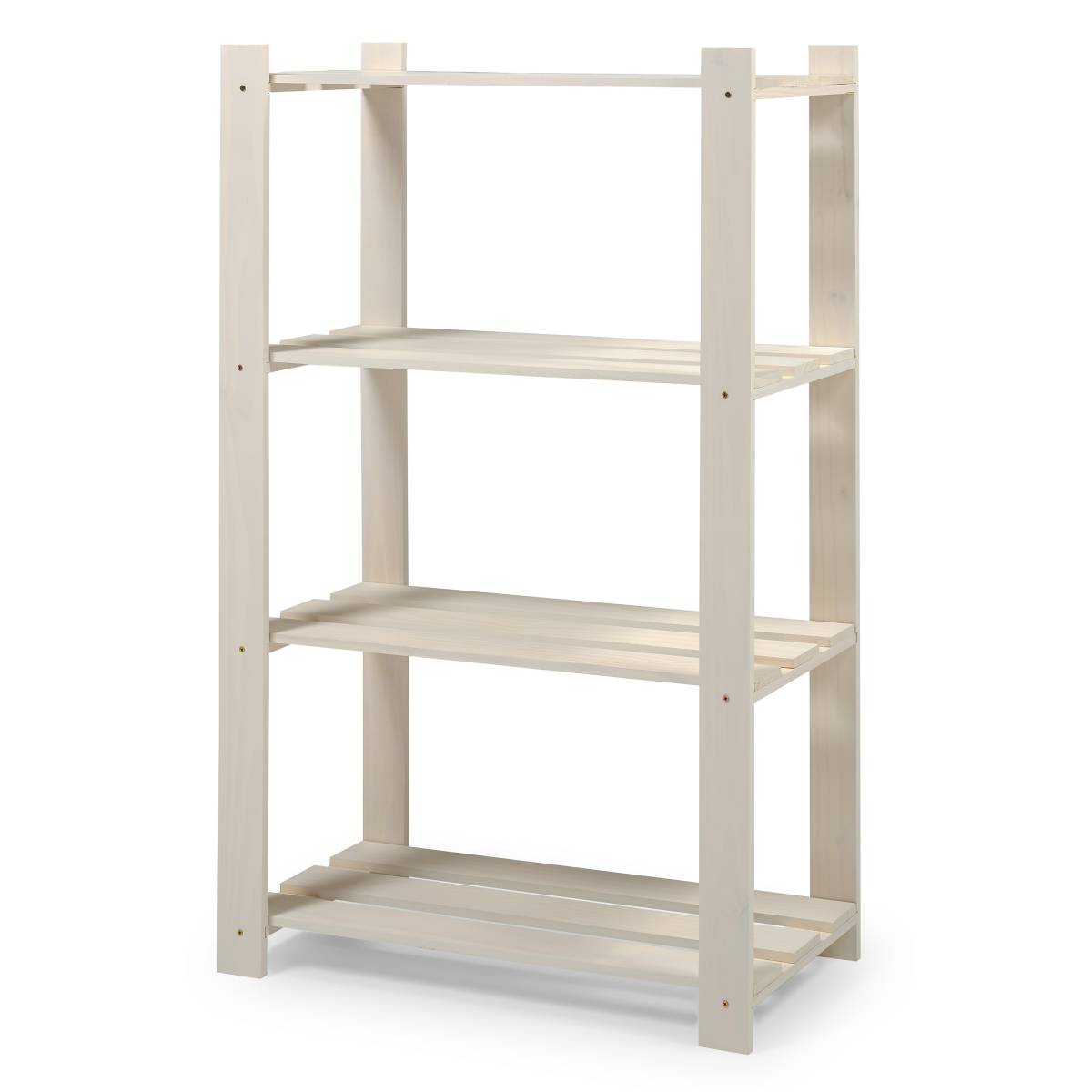 4 Shelf Slatted Storage Unit White | Furniture Dash