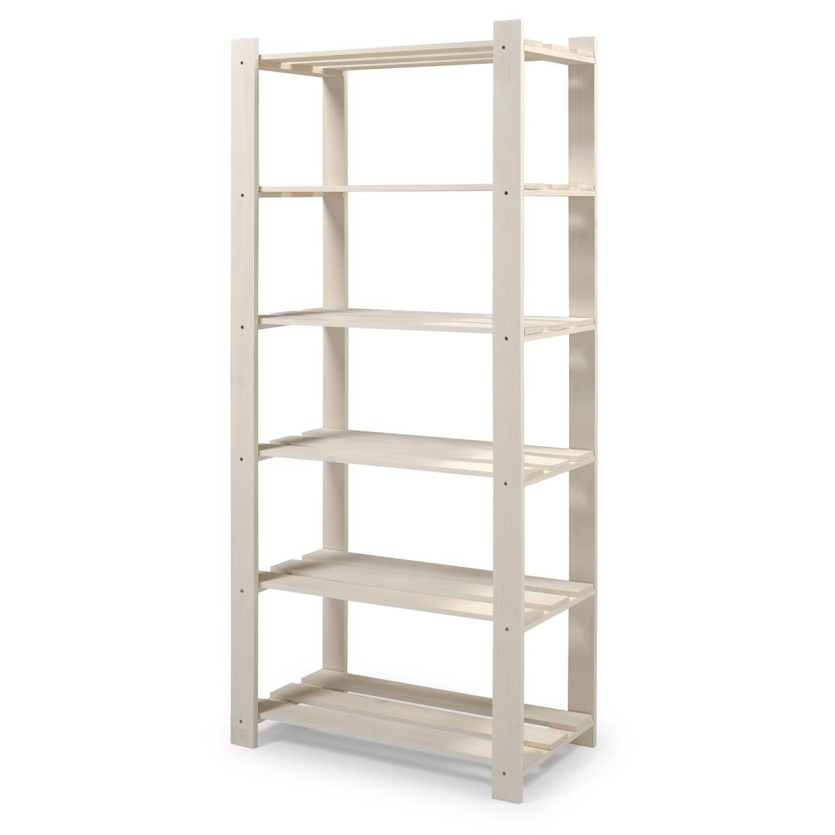 6 Shelf Slatted Organizer White | Furniture Dash