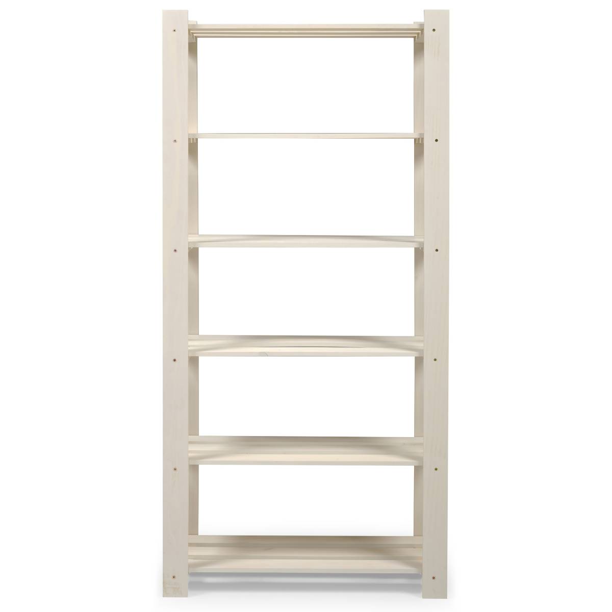 6 Shelf Slatted Storage Unit White | Furniture Dash