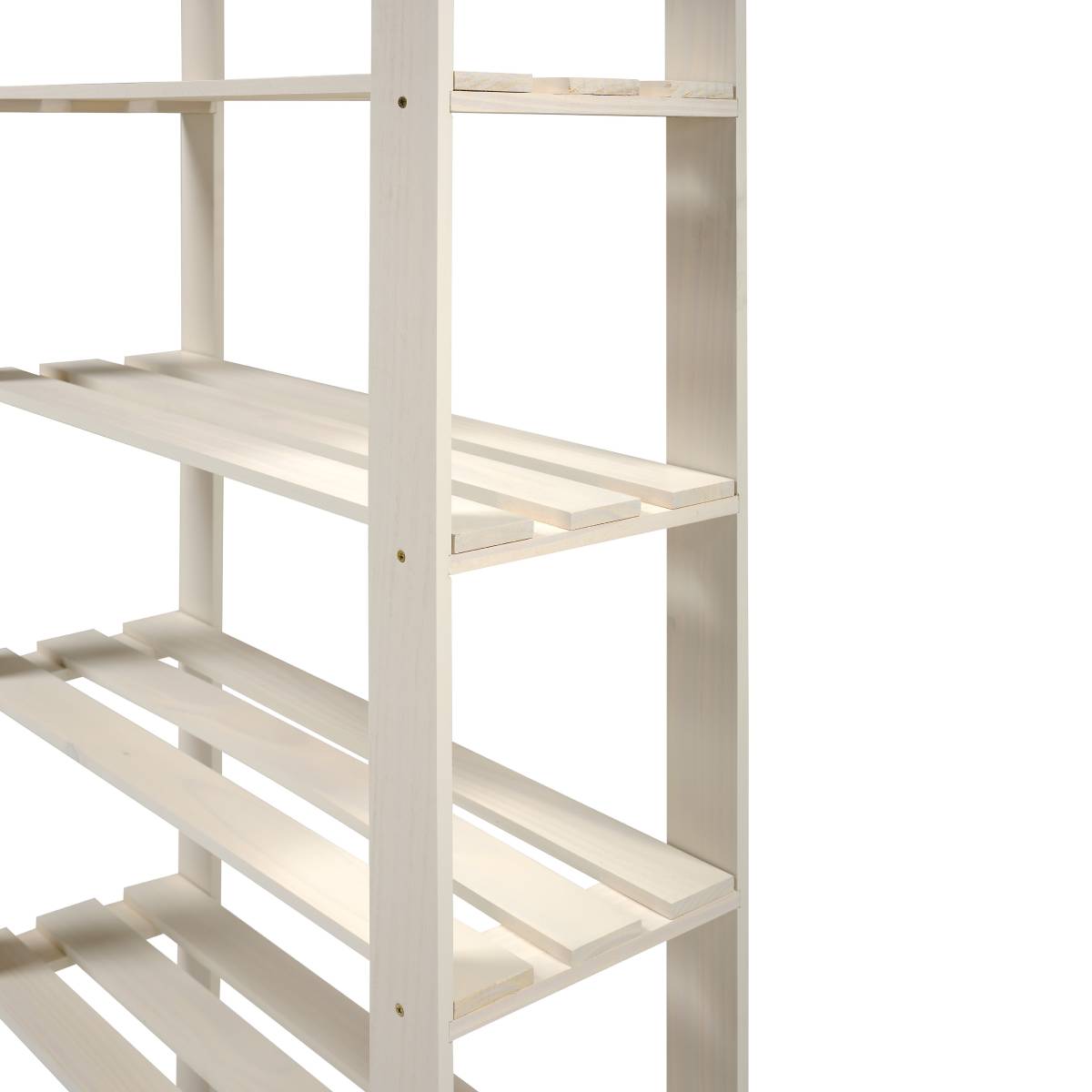 6 Shelf Slatted Storage Unit White | Furniture Dash