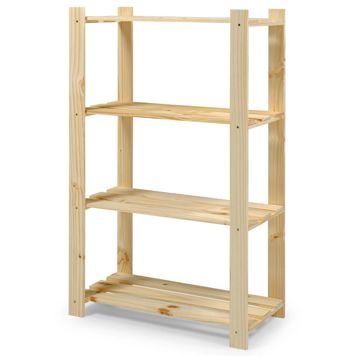 4 Shelf Slatted Storage Unit Natural | Furniture Dash