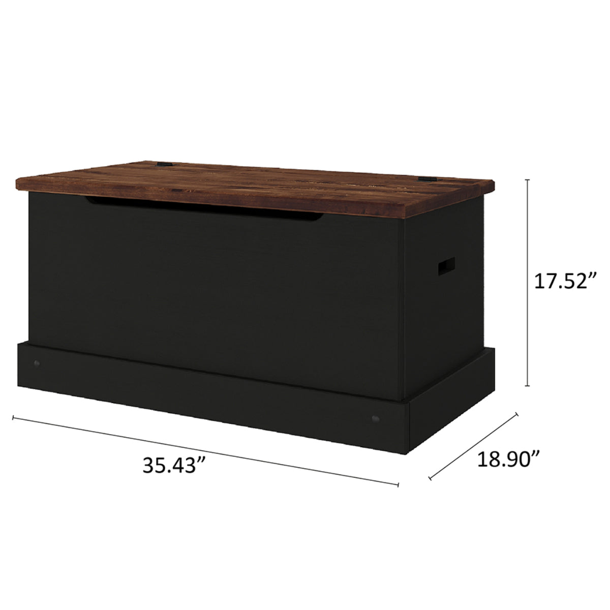 Wood Storage Trunk Harvest Black | Furniture Dash