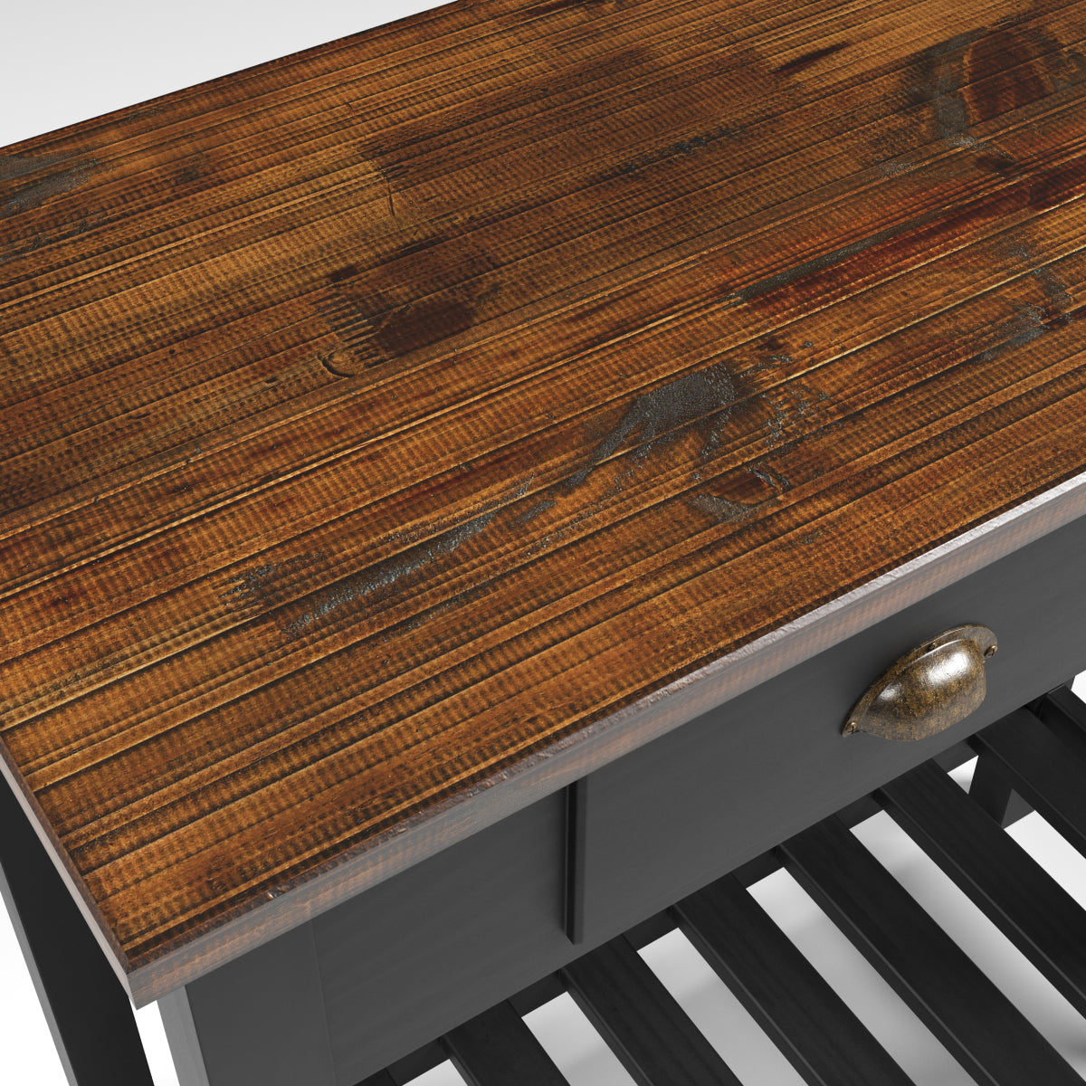 Wood Hall Table Console 2 Drawers Harvest Black | Furniture Dash