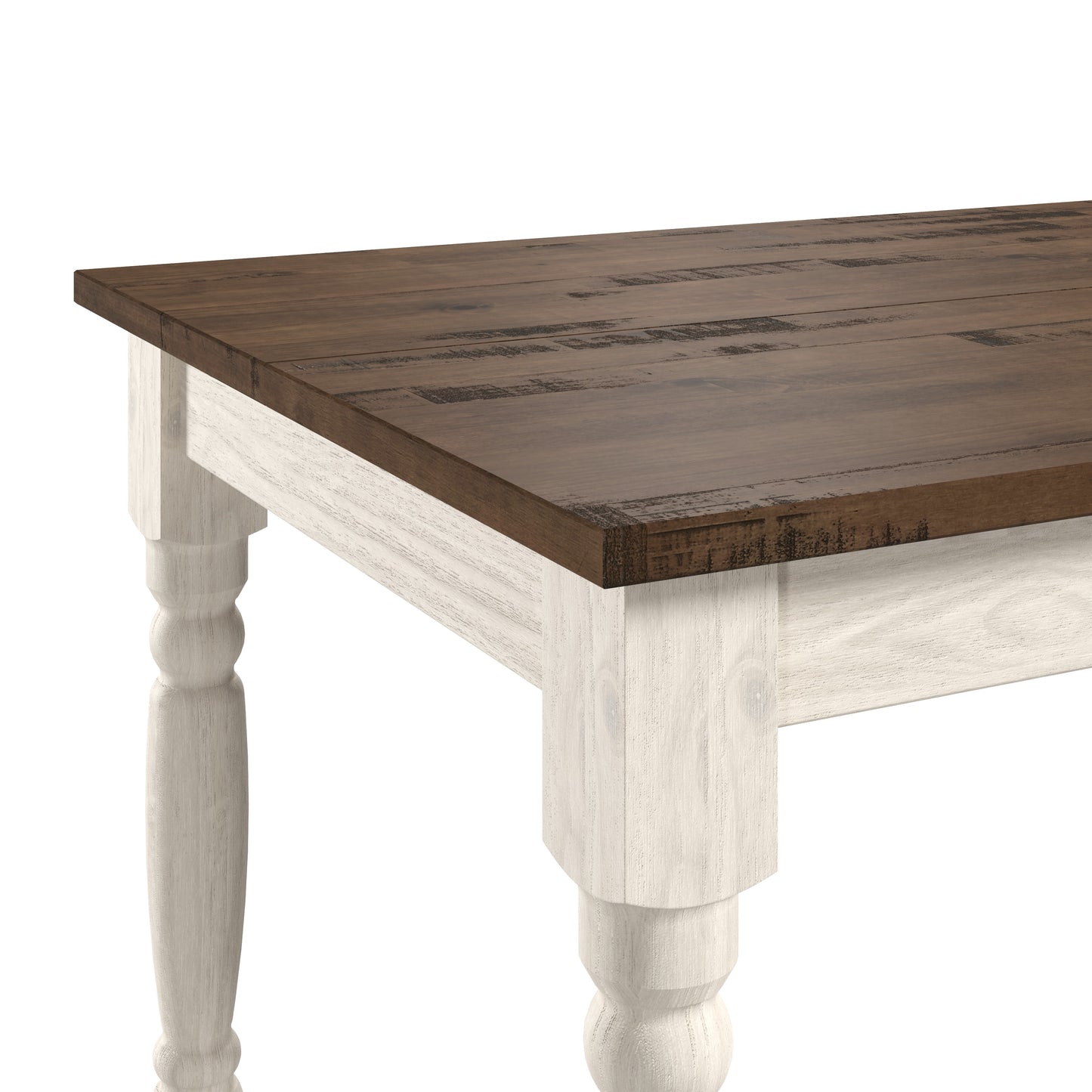 Wood Dining Table White Distressed | Furniture Dash