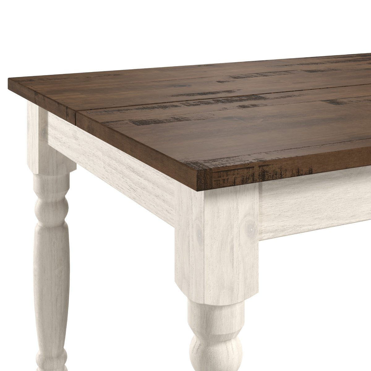 Wood Dining Table White Distressed | Furniture Dash