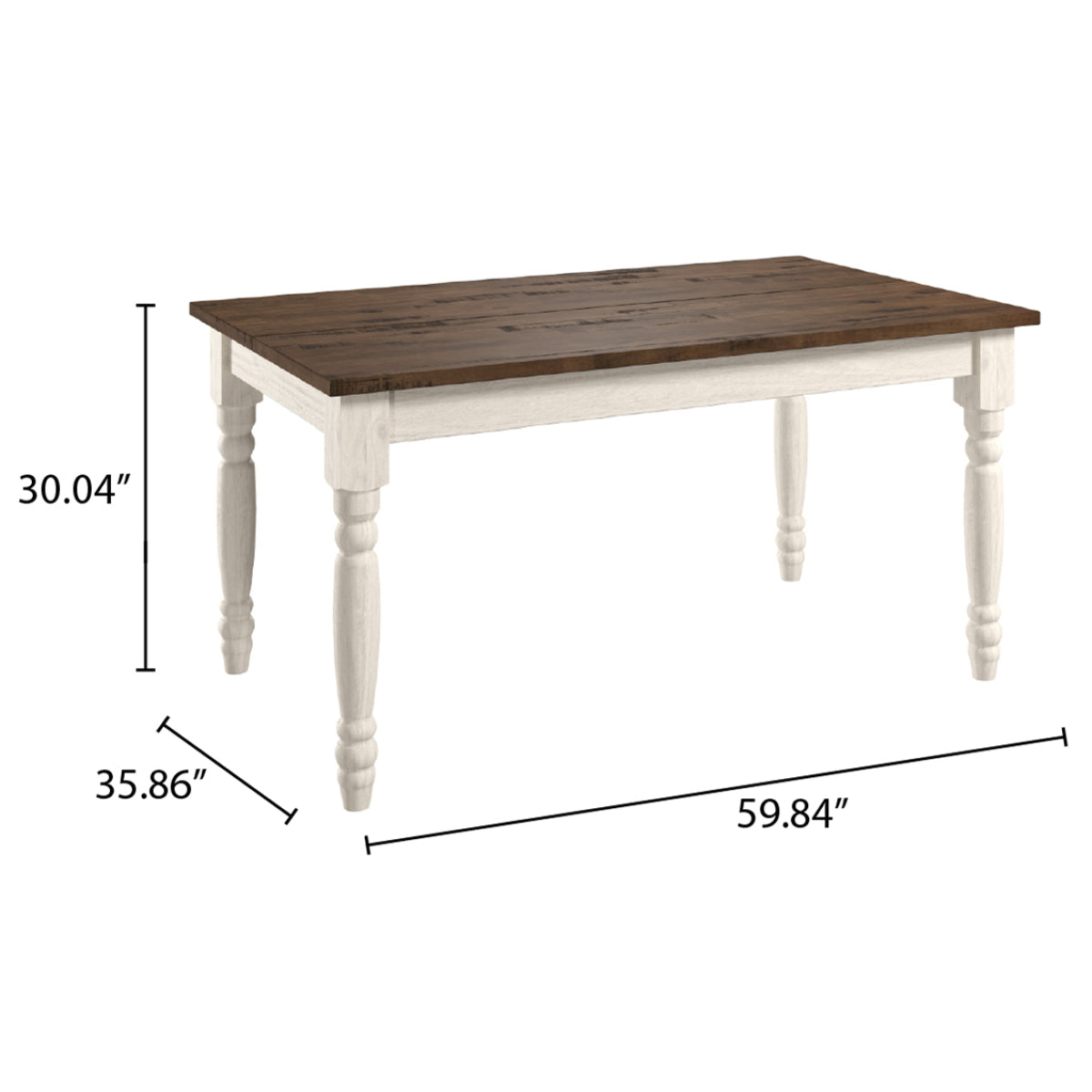 Wood Dining Table White Distressed | Furniture Dash