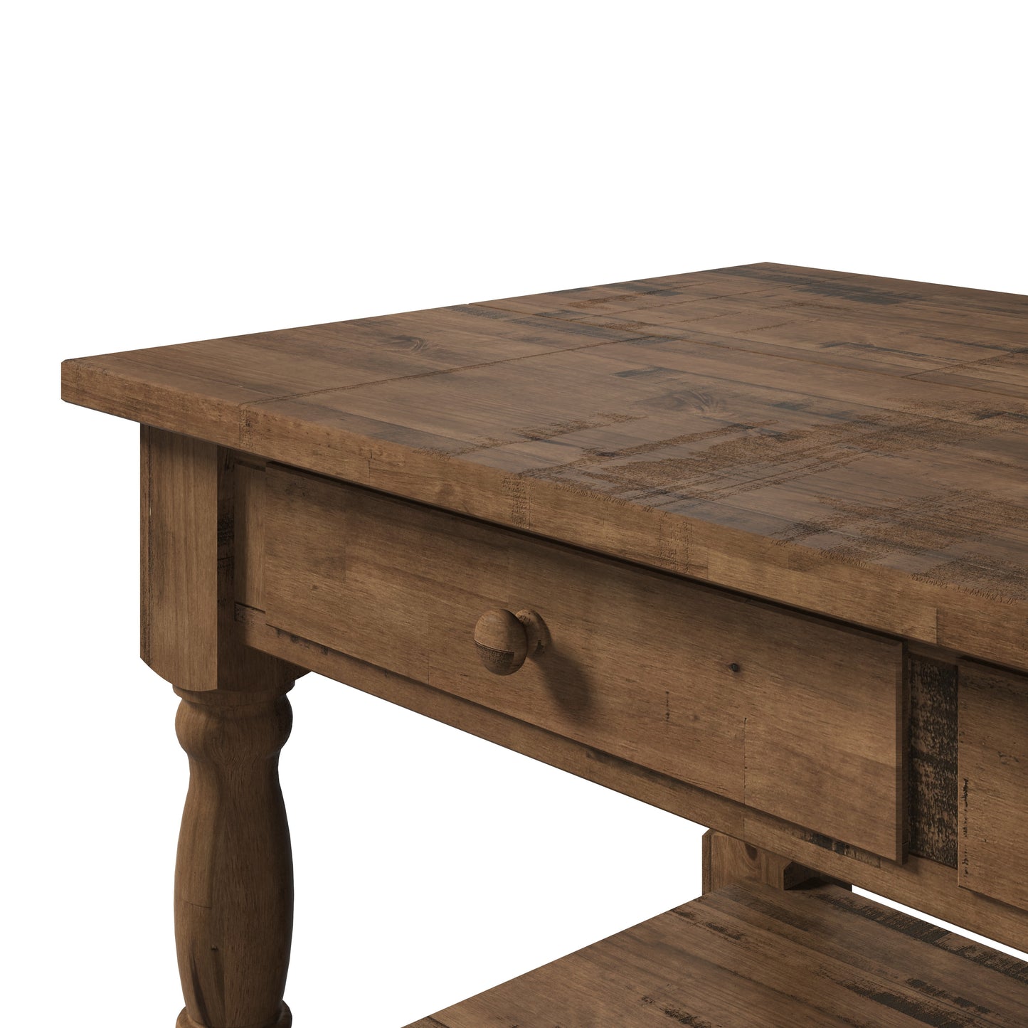 Wood Kitchen Island 2 Drawers 2 Shelf Walnut | Furniture Dash