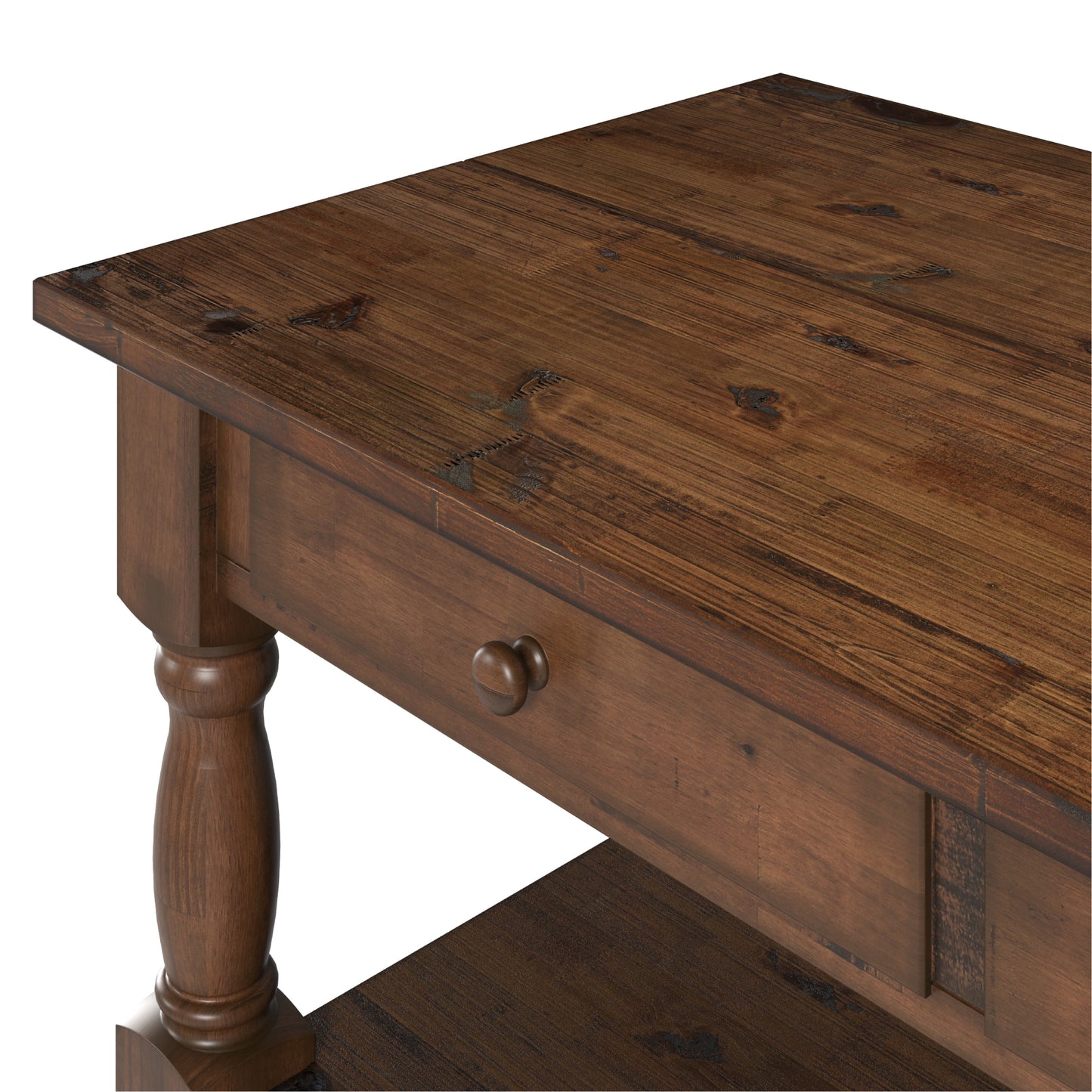 Wood Kitchen Island 2 Drawers 2 Shelf Walnut | Furniture Dash