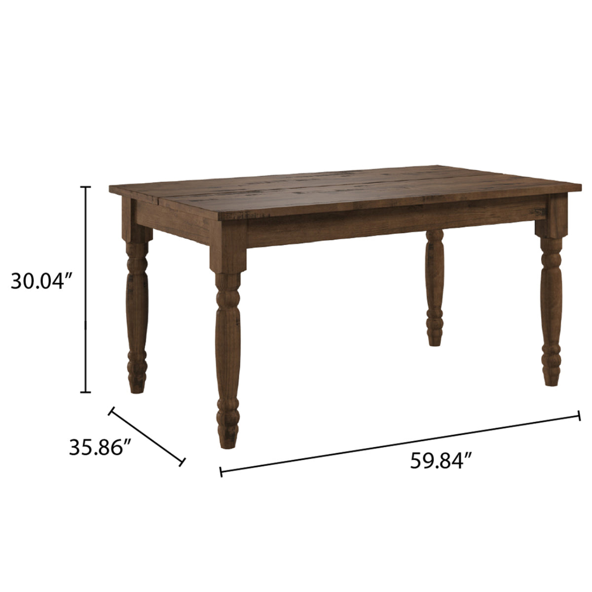 Wood Dining Table Walnut Distressed | Furniture Dash