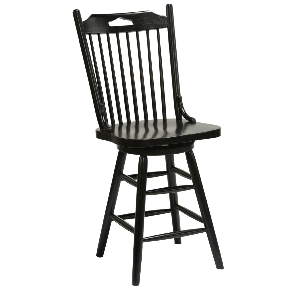 Windswept Shores Farmhouse 24"H Swivel Barstool