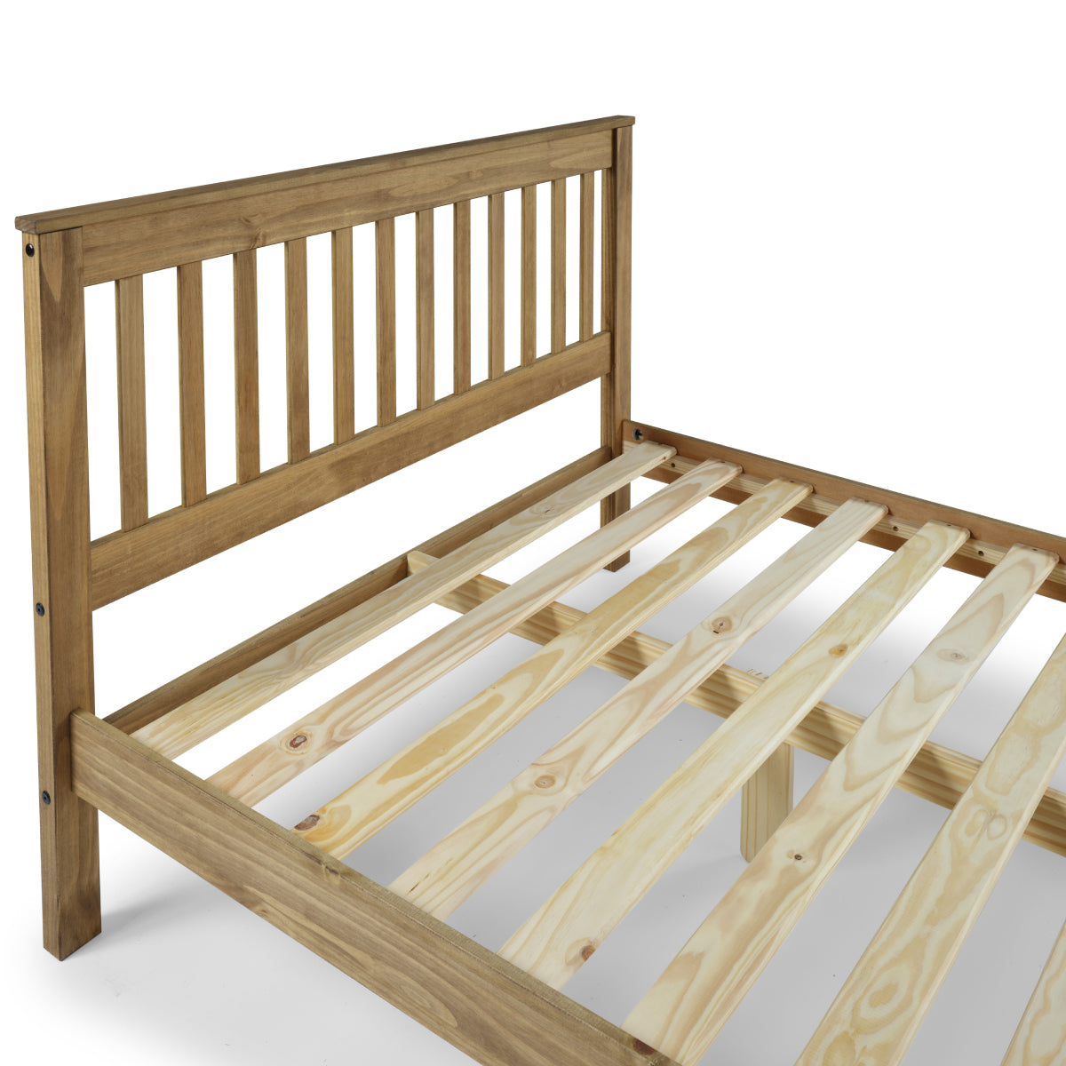 Wood Slatted Full Double Size Bed Corona | Furniture Dash