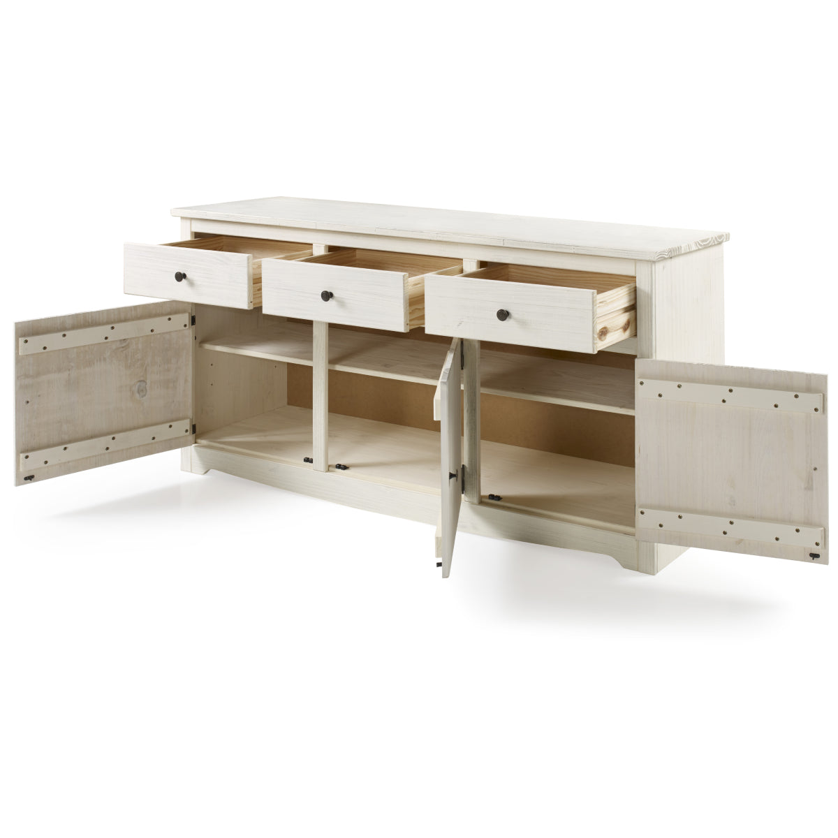 Wood Buffet Sideboard White Distressed | Furniture Dash