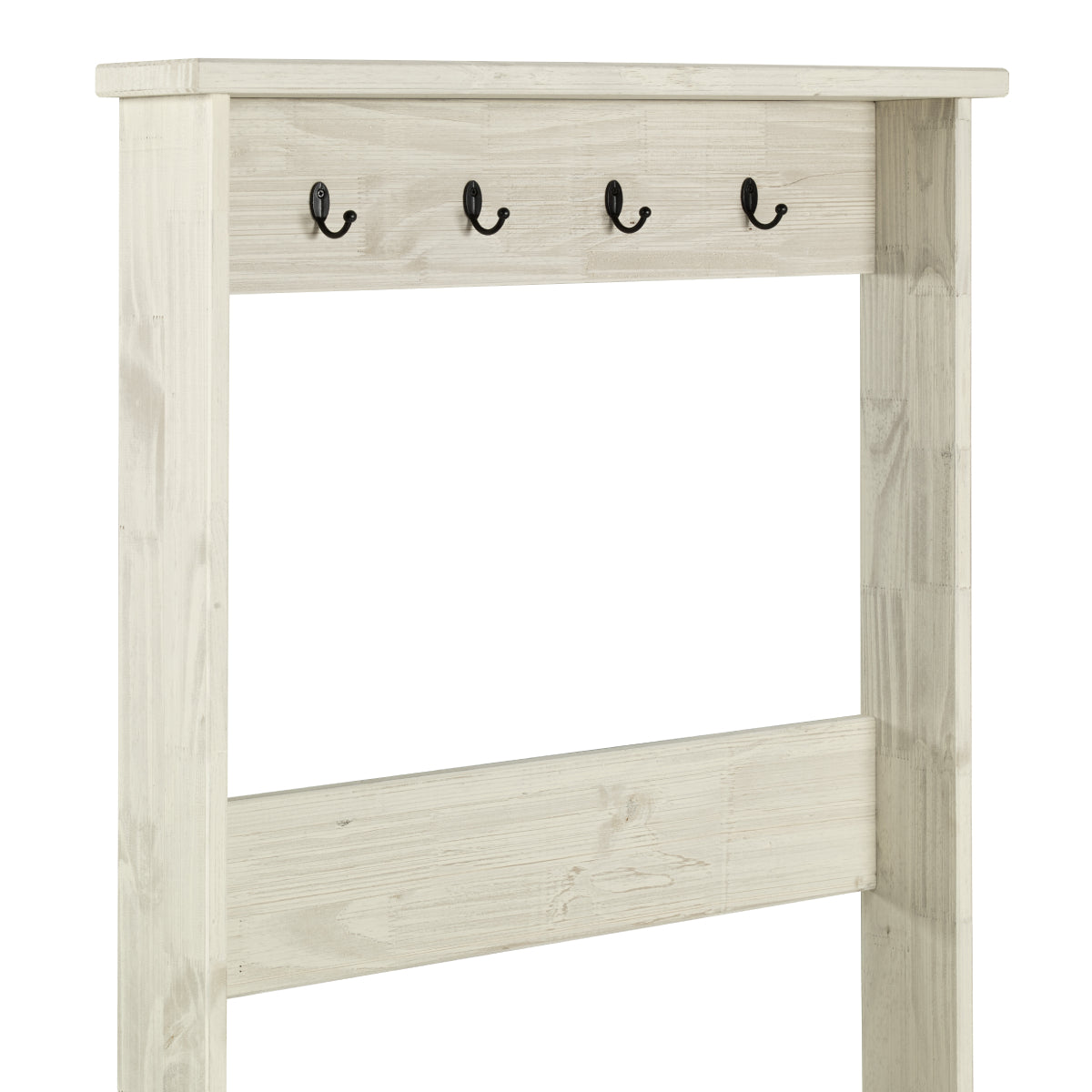 Wood Hall Tree White Distressed | Furniture Dash