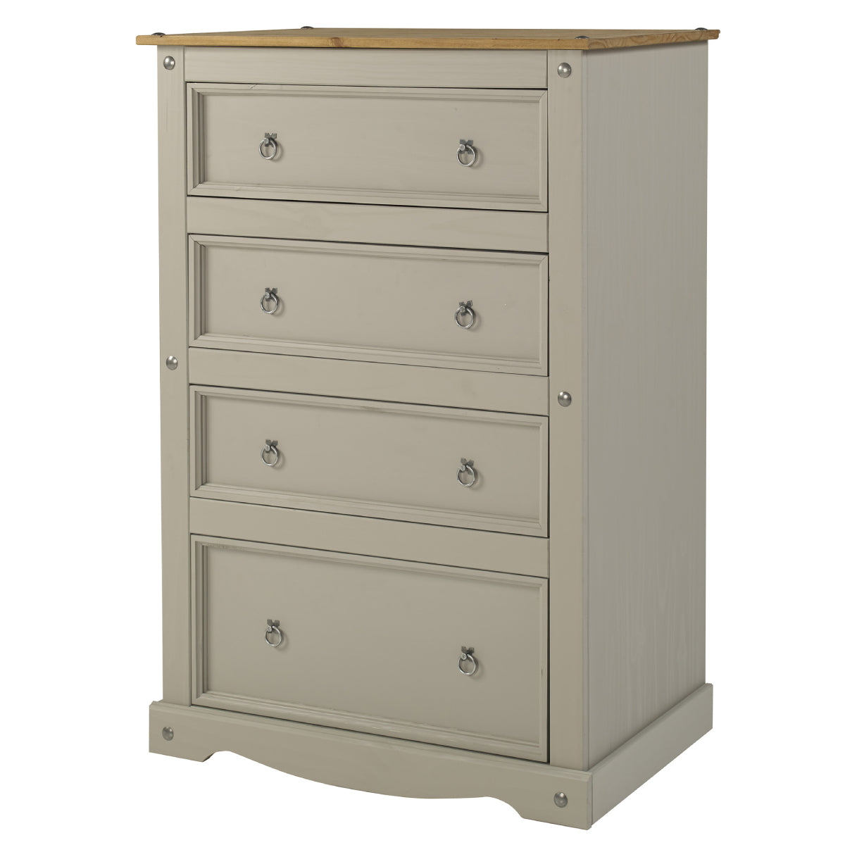 Wood Dresser 4 Drawers Chest Corona Gray | Furniture Dash