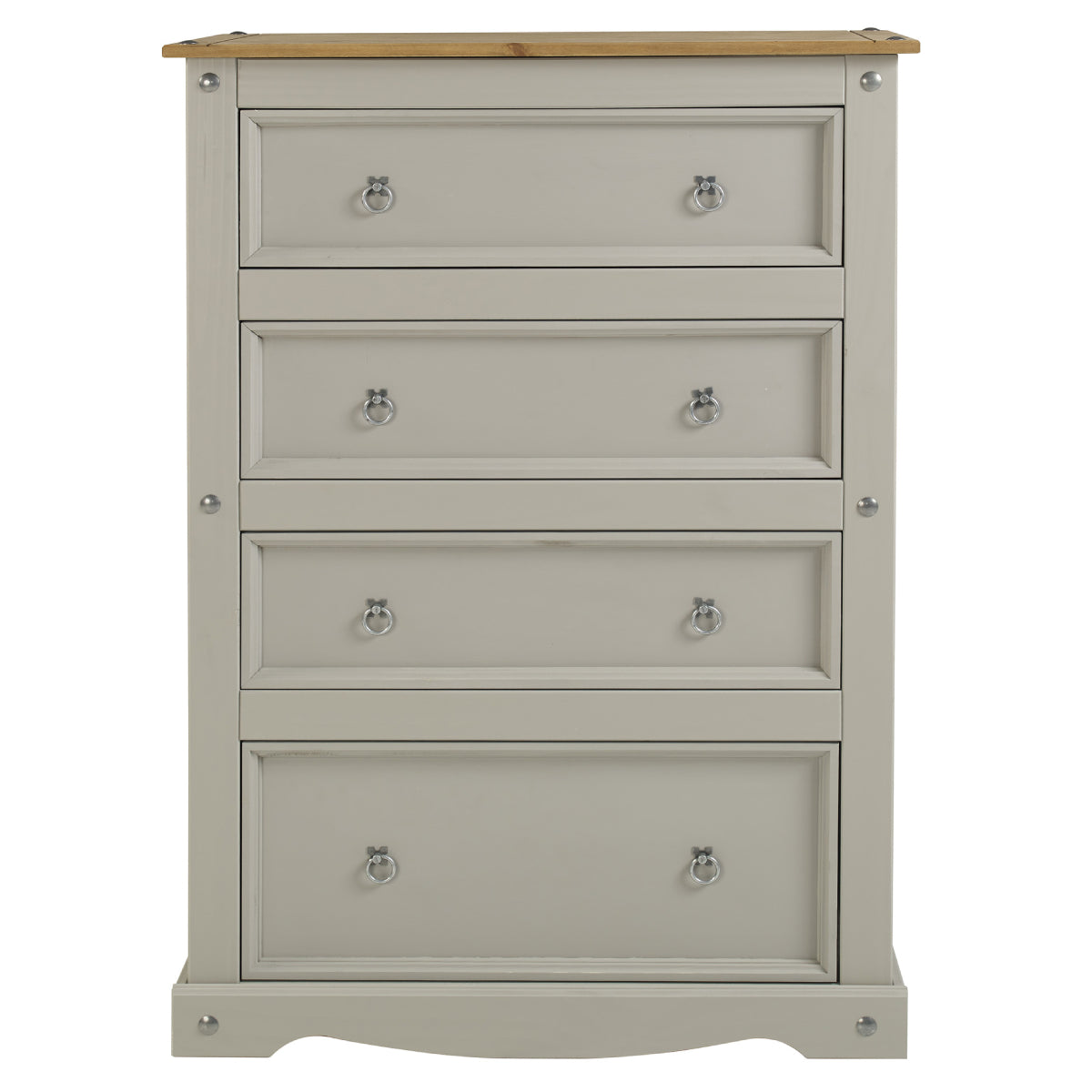 Wood Dresser 4 Drawers Chest Corona Gray | Furniture Dash