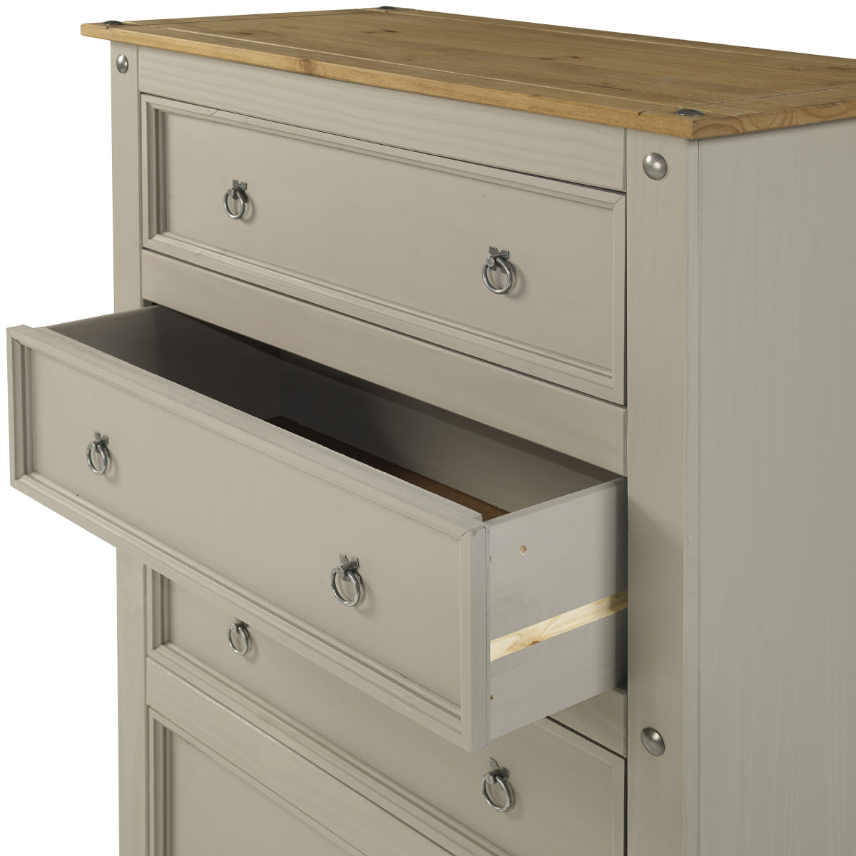 Wood Dresser 4 Drawers Chest Corona Gray | Furniture Dash