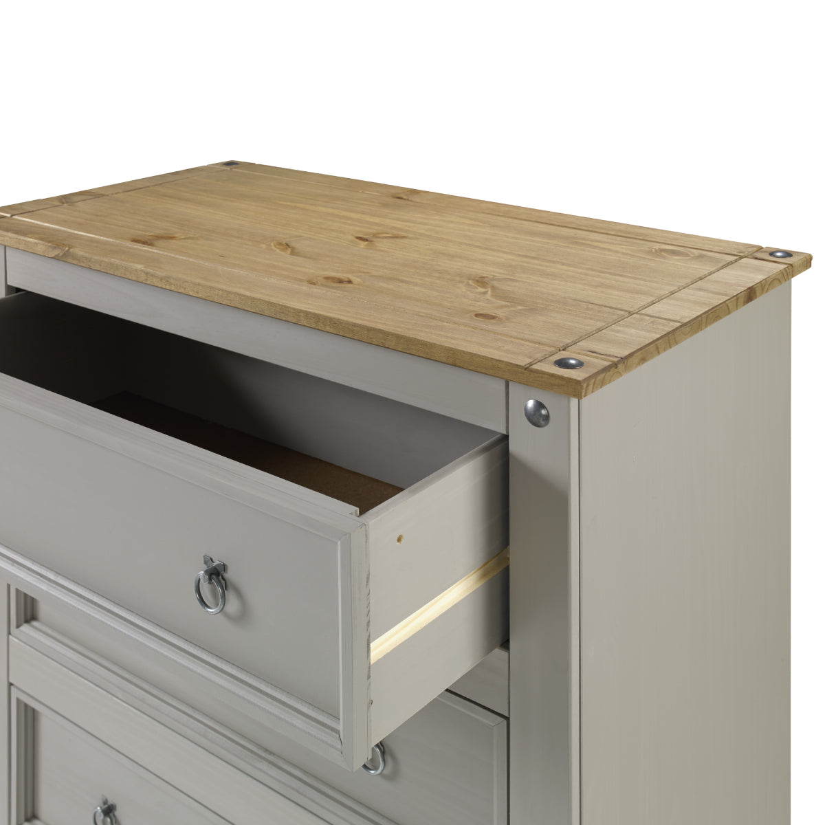 Wood Dresser 4 Drawers Chest Corona Gray | Furniture Dash