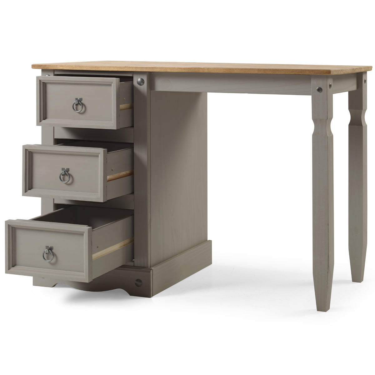 Wood Dressing Table Vanity Makeup Corona Gray | Furniture Dash