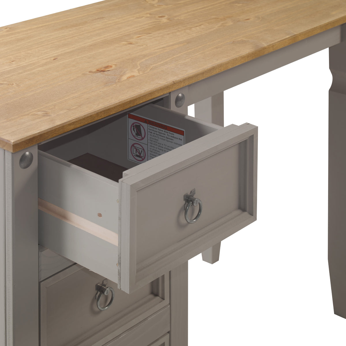 Wood Dressing Table Vanity Makeup Corona Gray | Furniture Dash