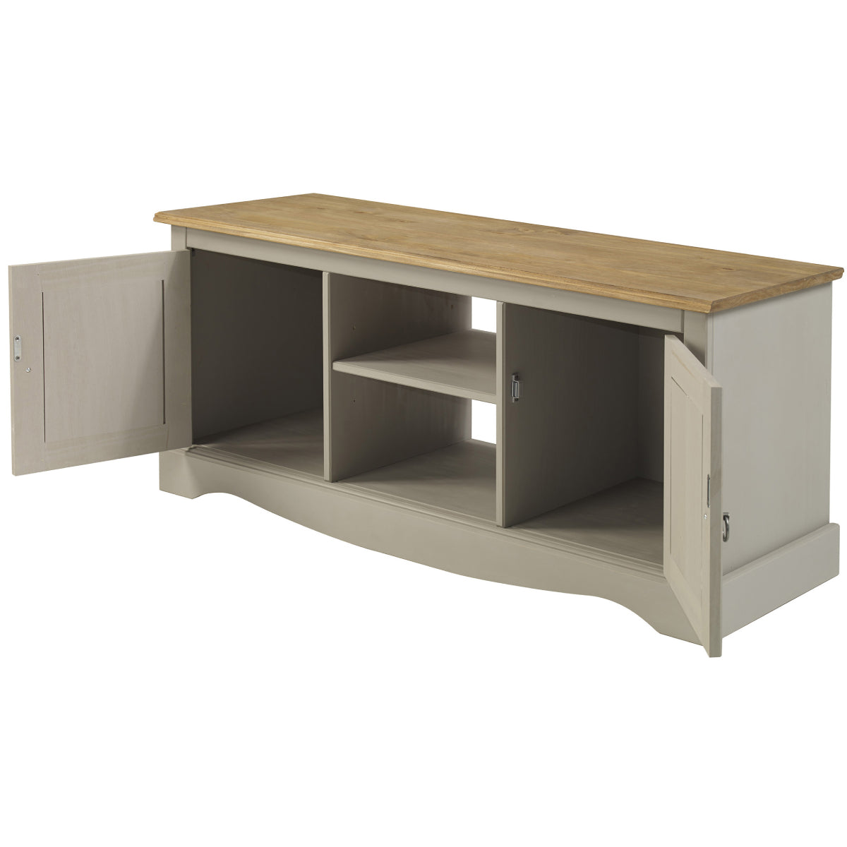 Wood TV Entertainment Stand Corona Gray | Furniture Dash