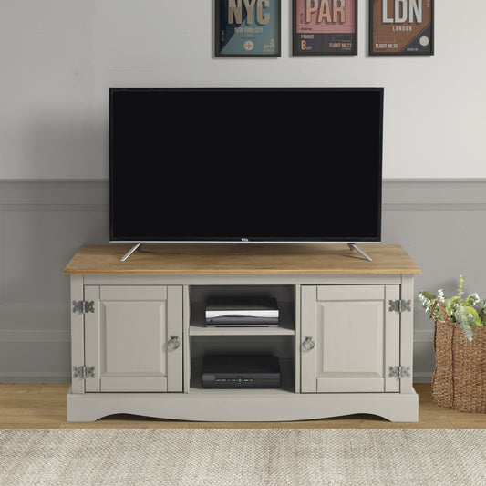 Wood TV Entertainment Stand Corona Gray | Furniture Dash