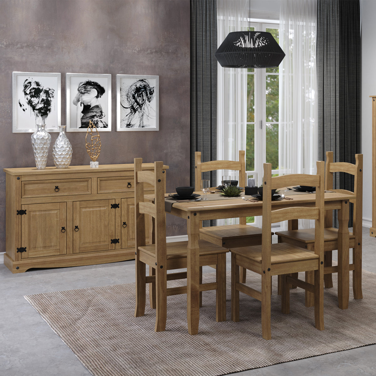 Solid Wood Dining Chair (Set of 2) Corona | Furniture Dash