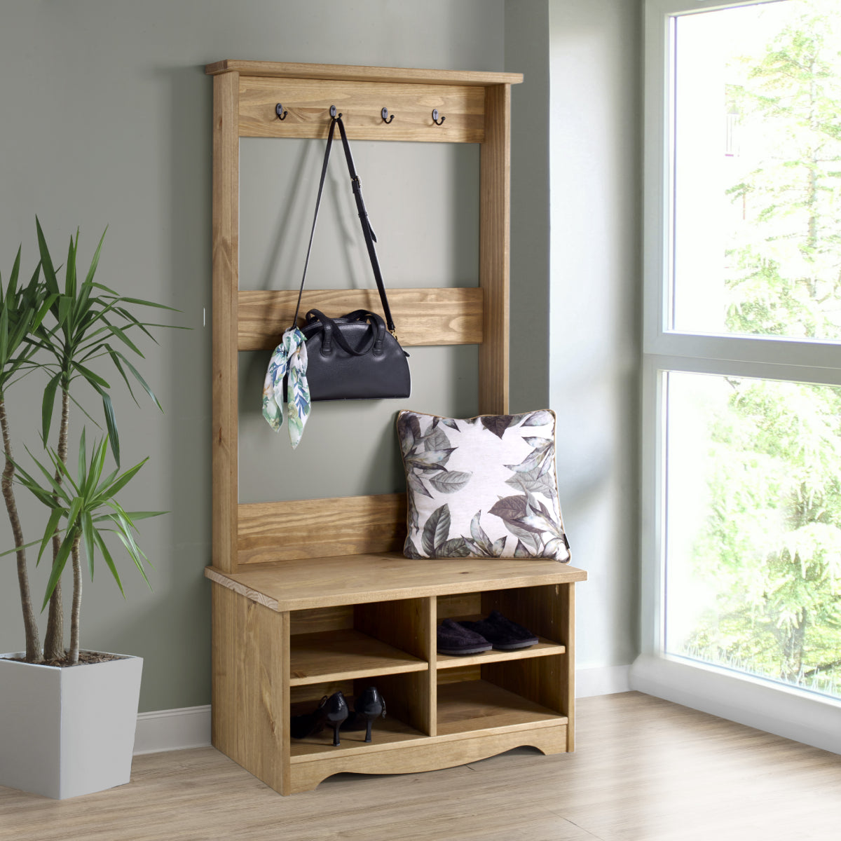 Wood Hall Tree Corona | Furniture Dash