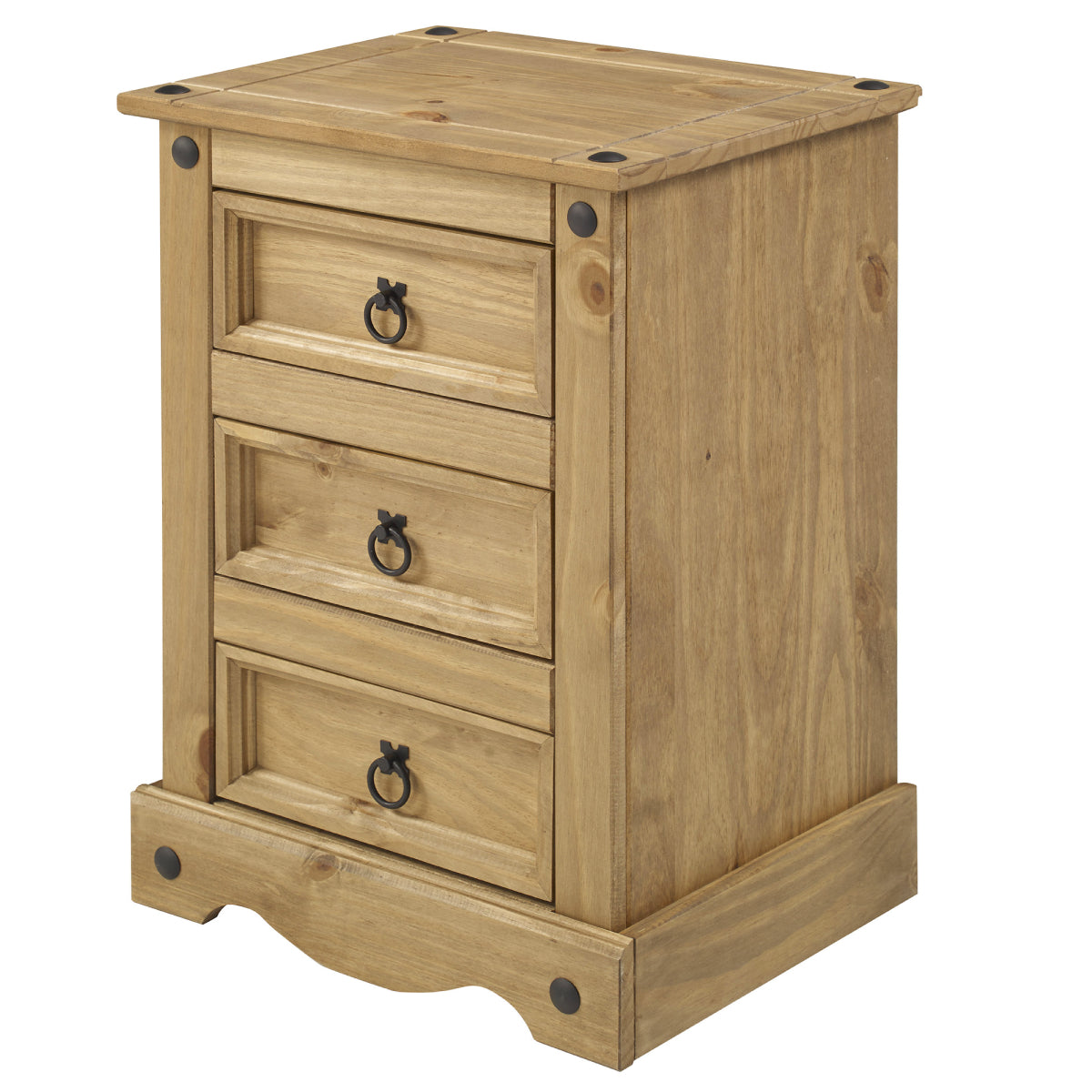 Wood Nightstand 3 Drawers Corona | Furniture Dash