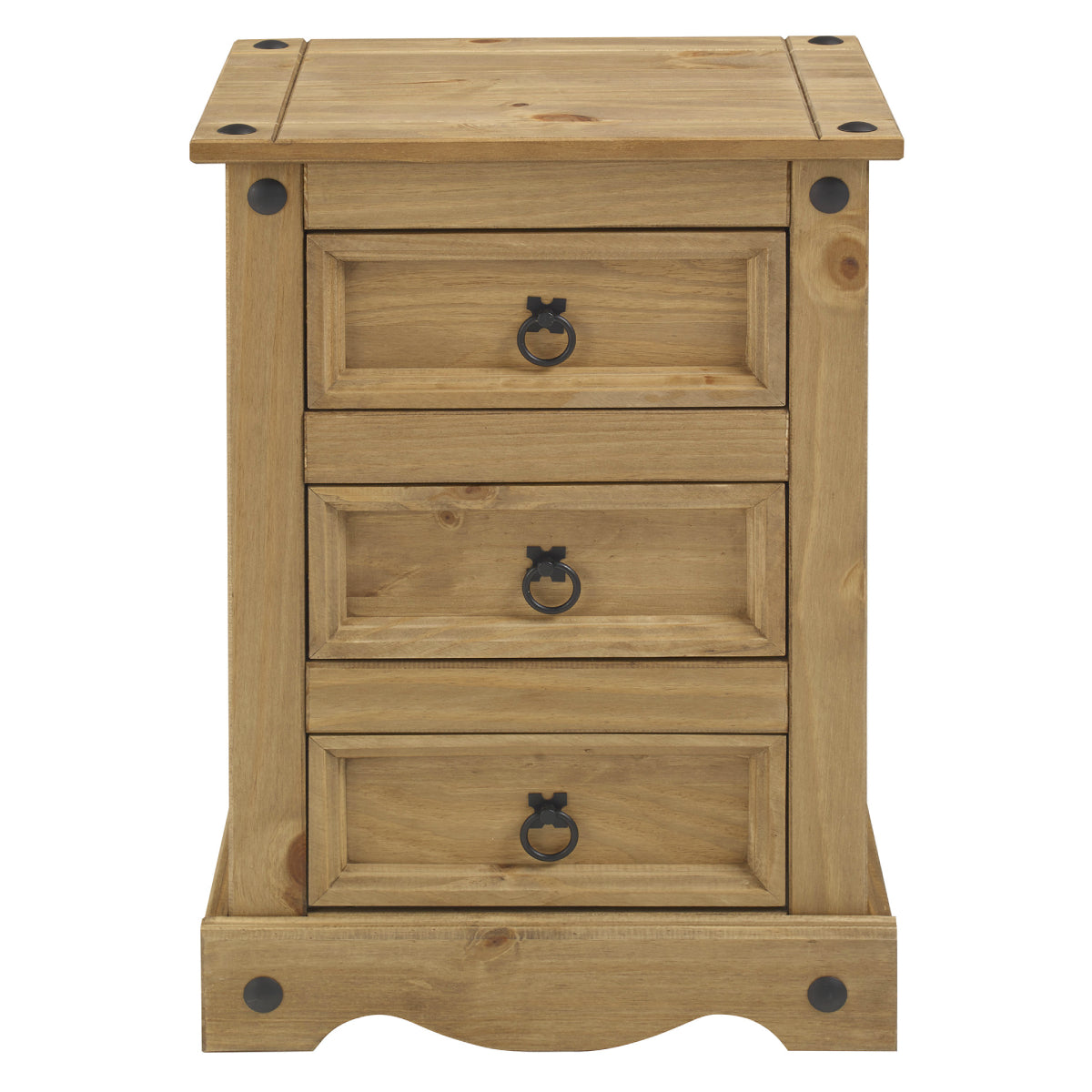 Wood Nightstand 3 Drawers Corona | Furniture Dash