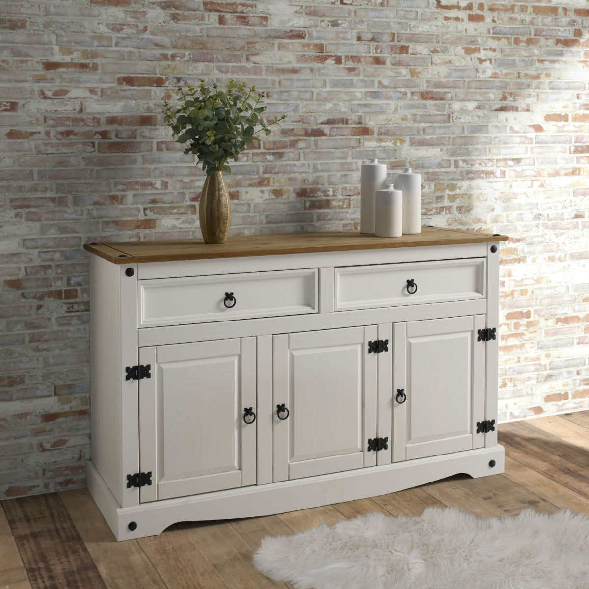 Wood Buffet Sideboard Corona Snow | Furniture Dash