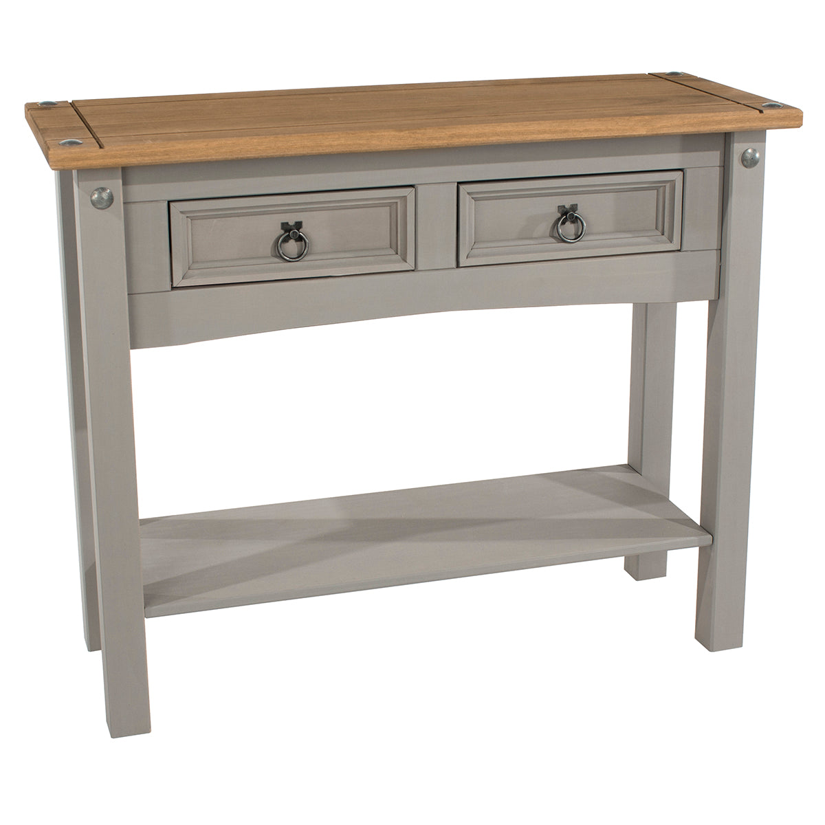 Wood Hall Table Console 2 Drawers Corona Gray | Furniture Dash