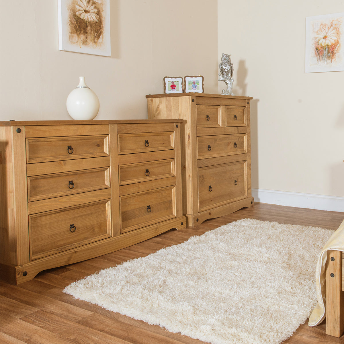 Wood Dresser 3+3 Drawers Chest Corona | Furniture Dash