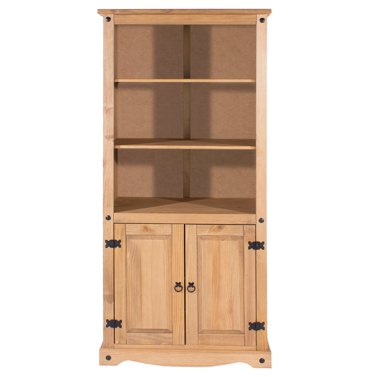 Wood Bookcase Library With Doors Corona | Furniture Dash