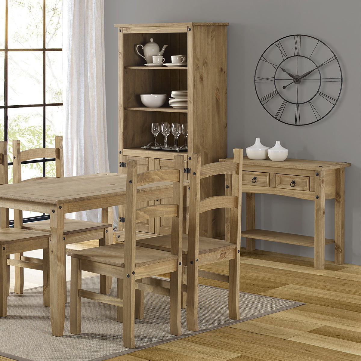 Wood Hall Table Console 2 Drawers Corona | Furniture Dash