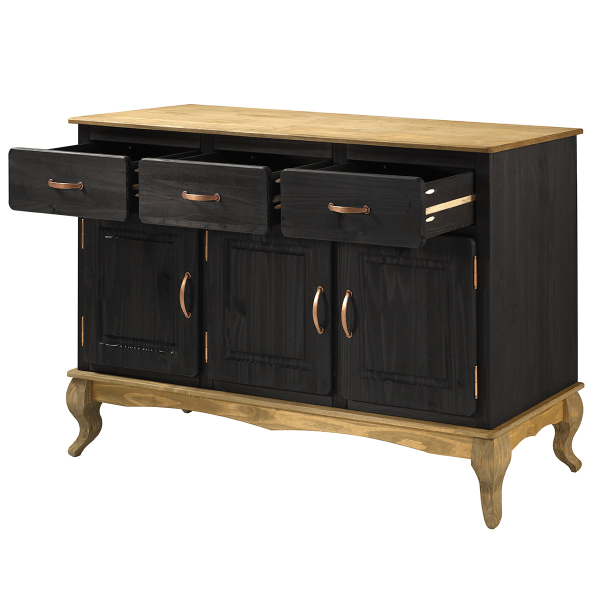 Wood Buffet Sideboard Black | Furniture Dash