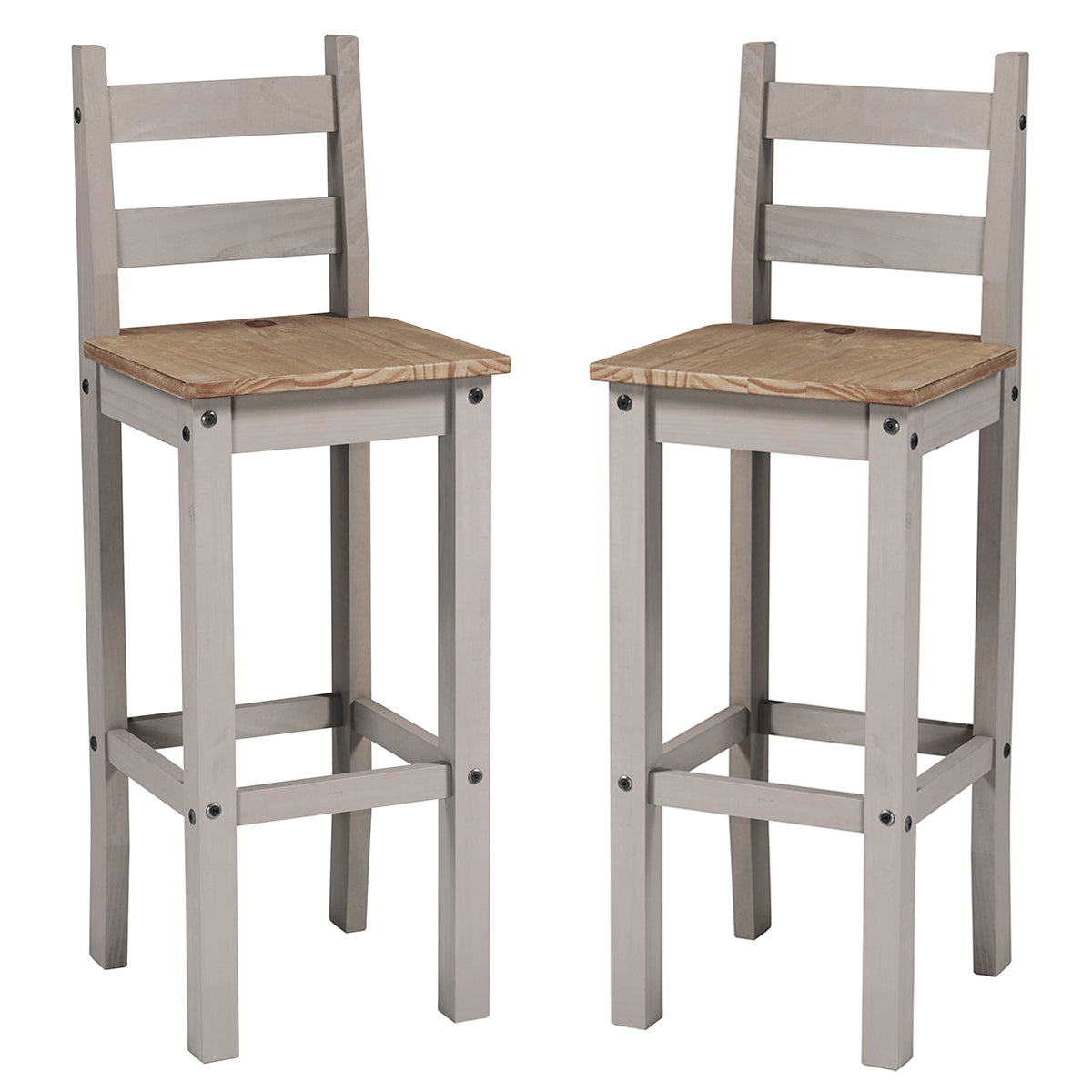 Wood Bar Height Dining Chair (Set of 2) Corona Gray | Furniture Dash