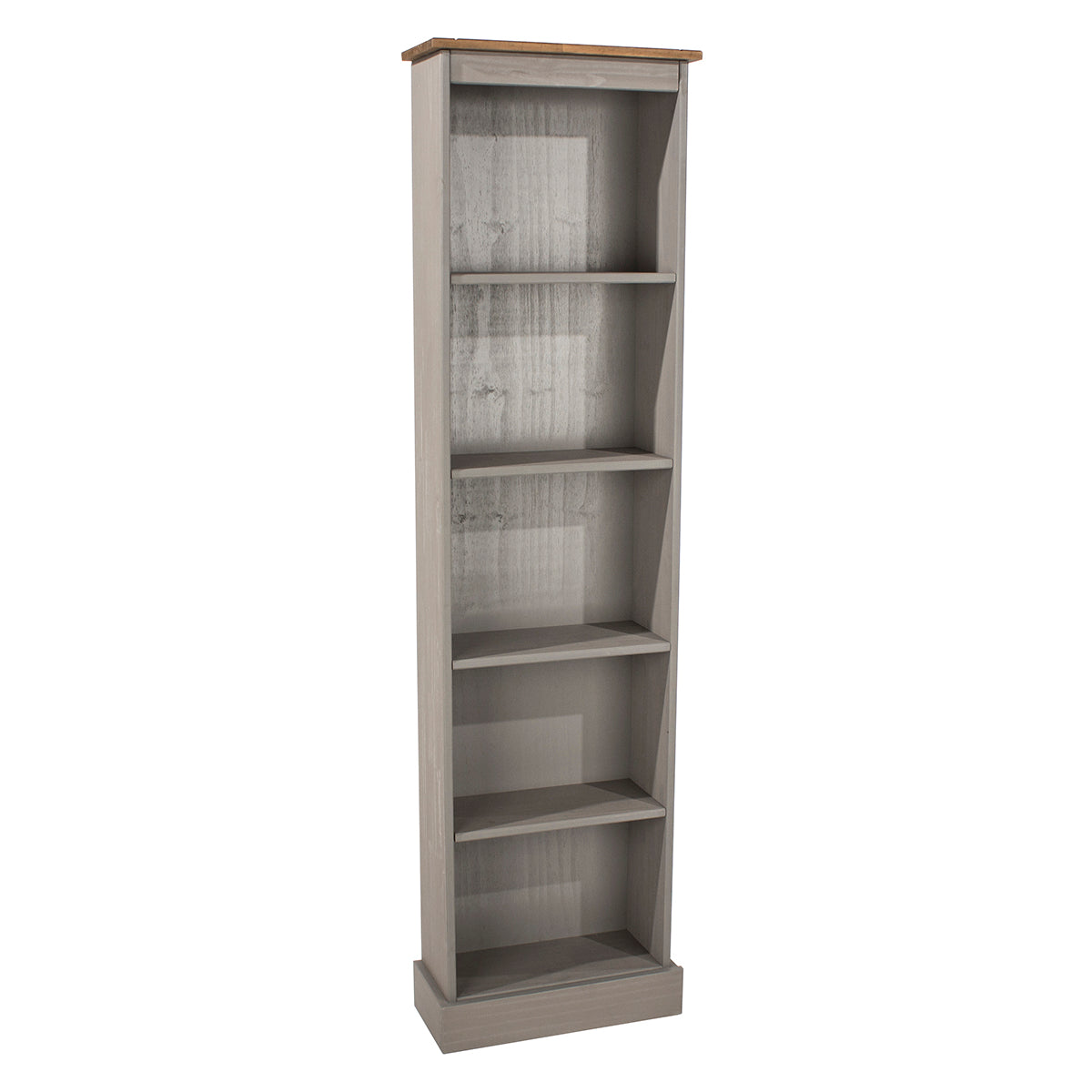 Wood Bookcase Tall Narrow Corona Gray | Furniture Dash