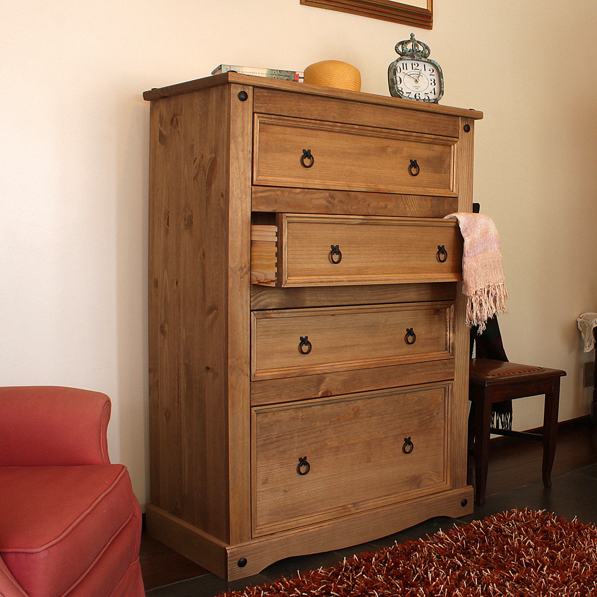 Wood Dresser 4 Drawers Chest Corona | Furniture Dash