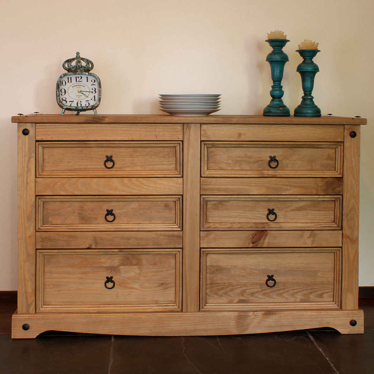 Wood Dresser 3+3 Drawers Chest Corona | Furniture Dash