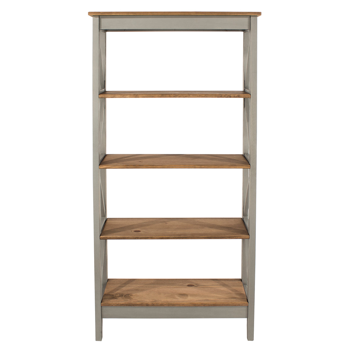 Wood Shelf Unit 5 Tier Corona Gray | Furniture Dash