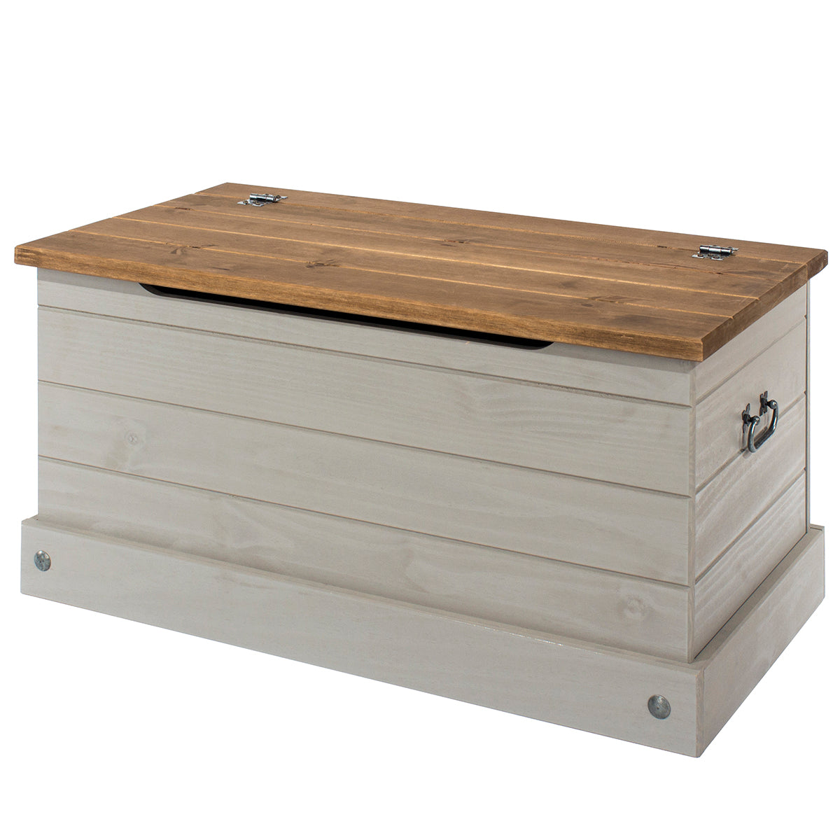 Wood Storage Trunk Ottoman Corona Gray | Furniture Dash