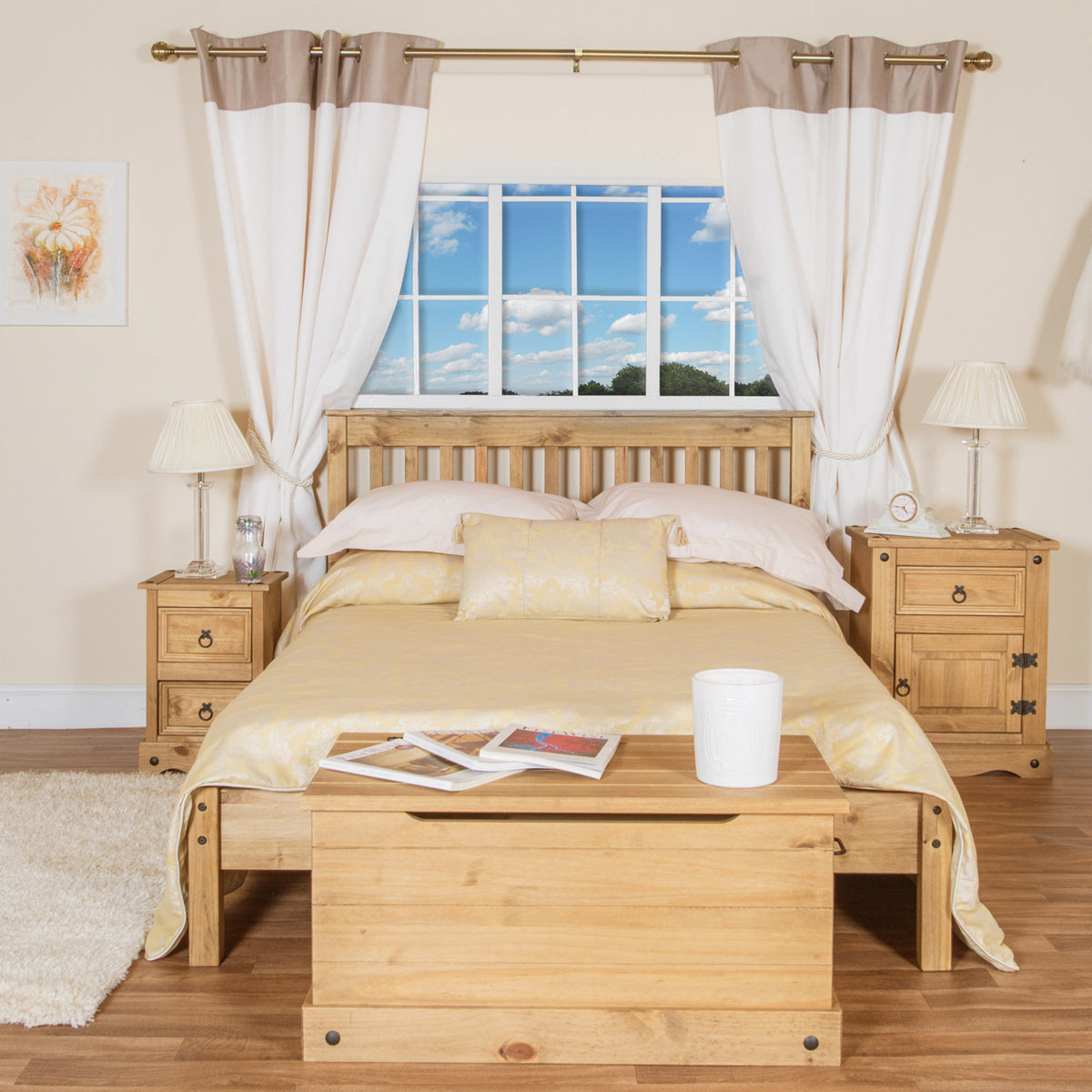 Wood Storage Trunk Ottoman Corona | Furniture Dash