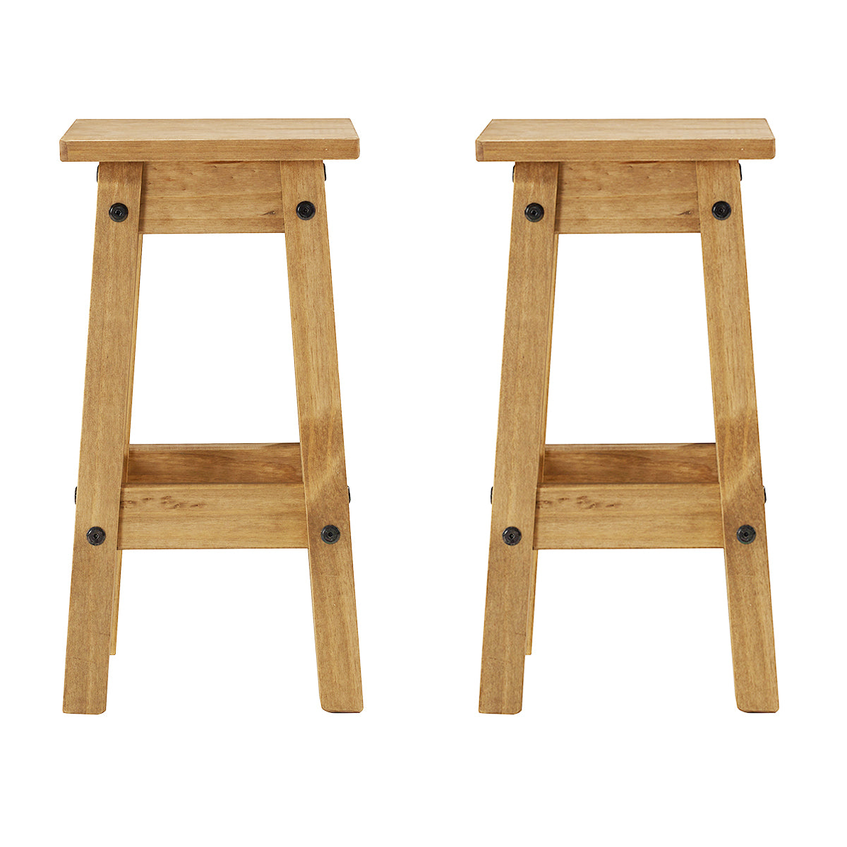 Wood Set of 2 Kitchen Stools Corona | Furniture Dash