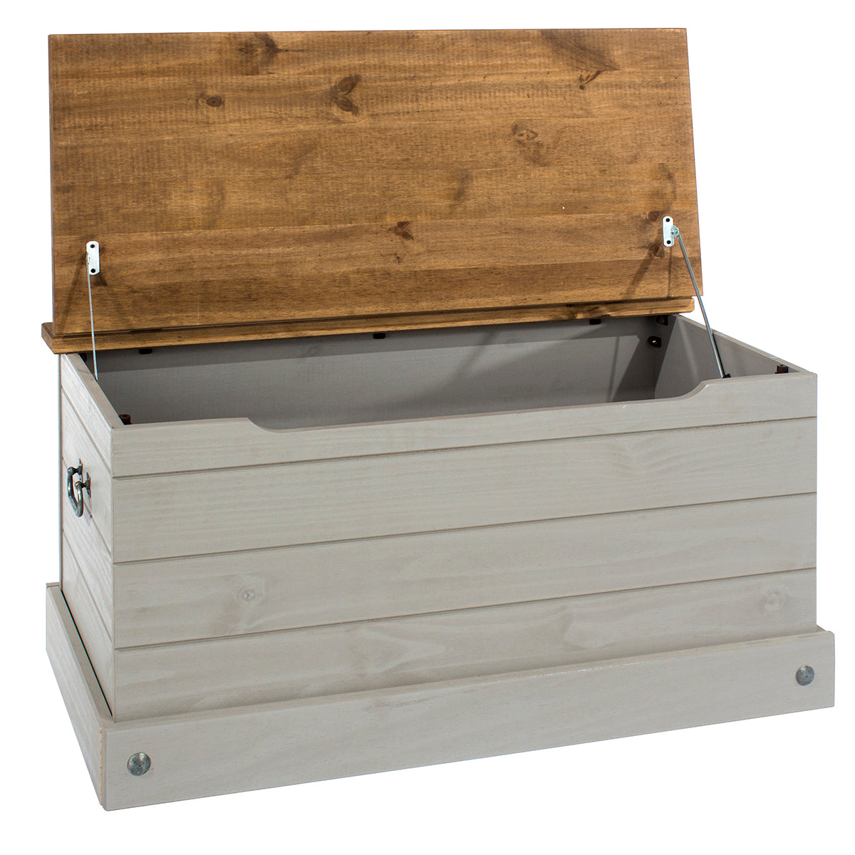 Wood Storage Trunk Ottoman Corona Gray | Furniture Dash