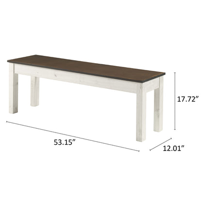 Wood Bench White Distressed | Furniture Dash
