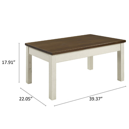 Wood Coffee Table White Distressed | Furniture Dash